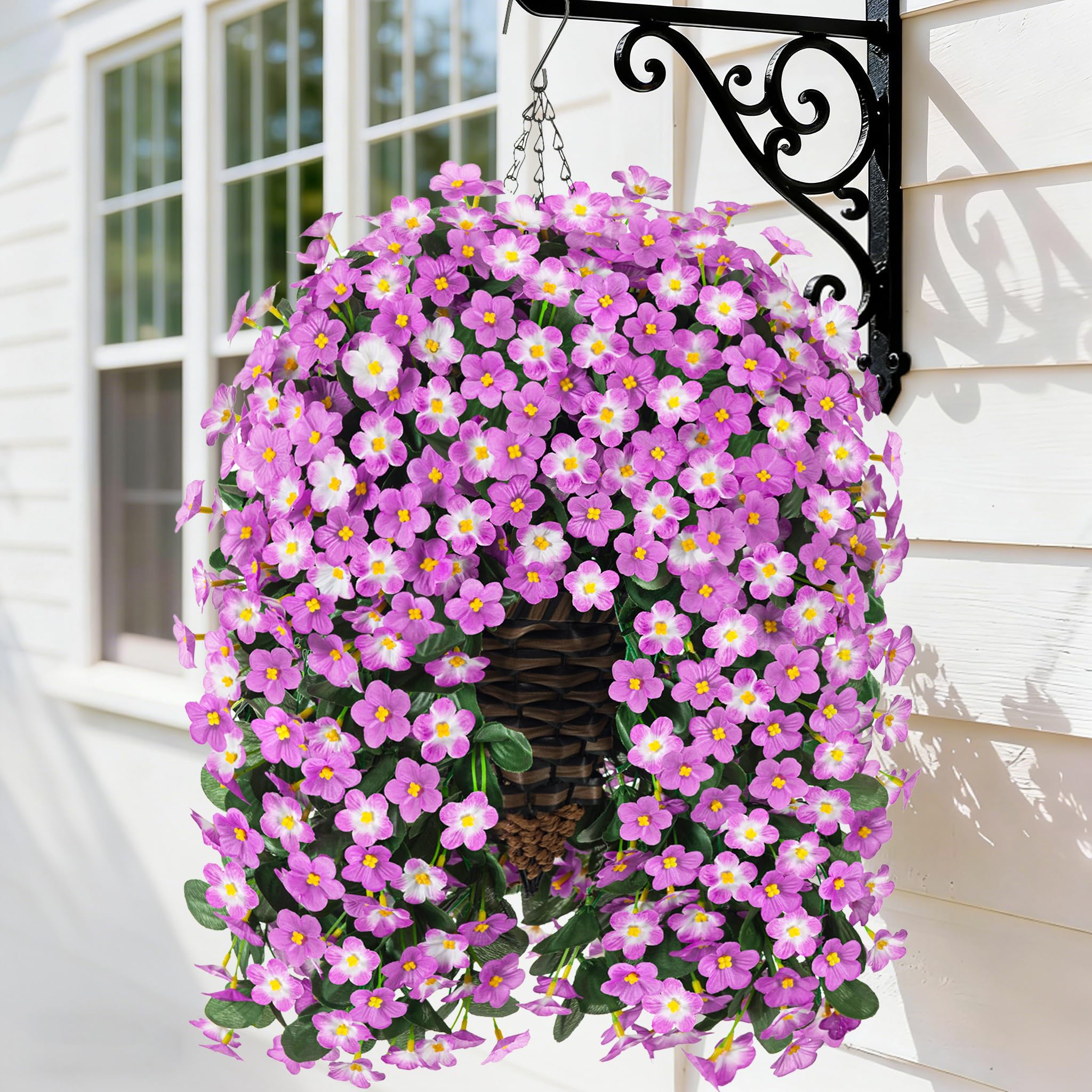 Amazon.com: HyeFlora Artificial Fake Hanging Flowers with Basket