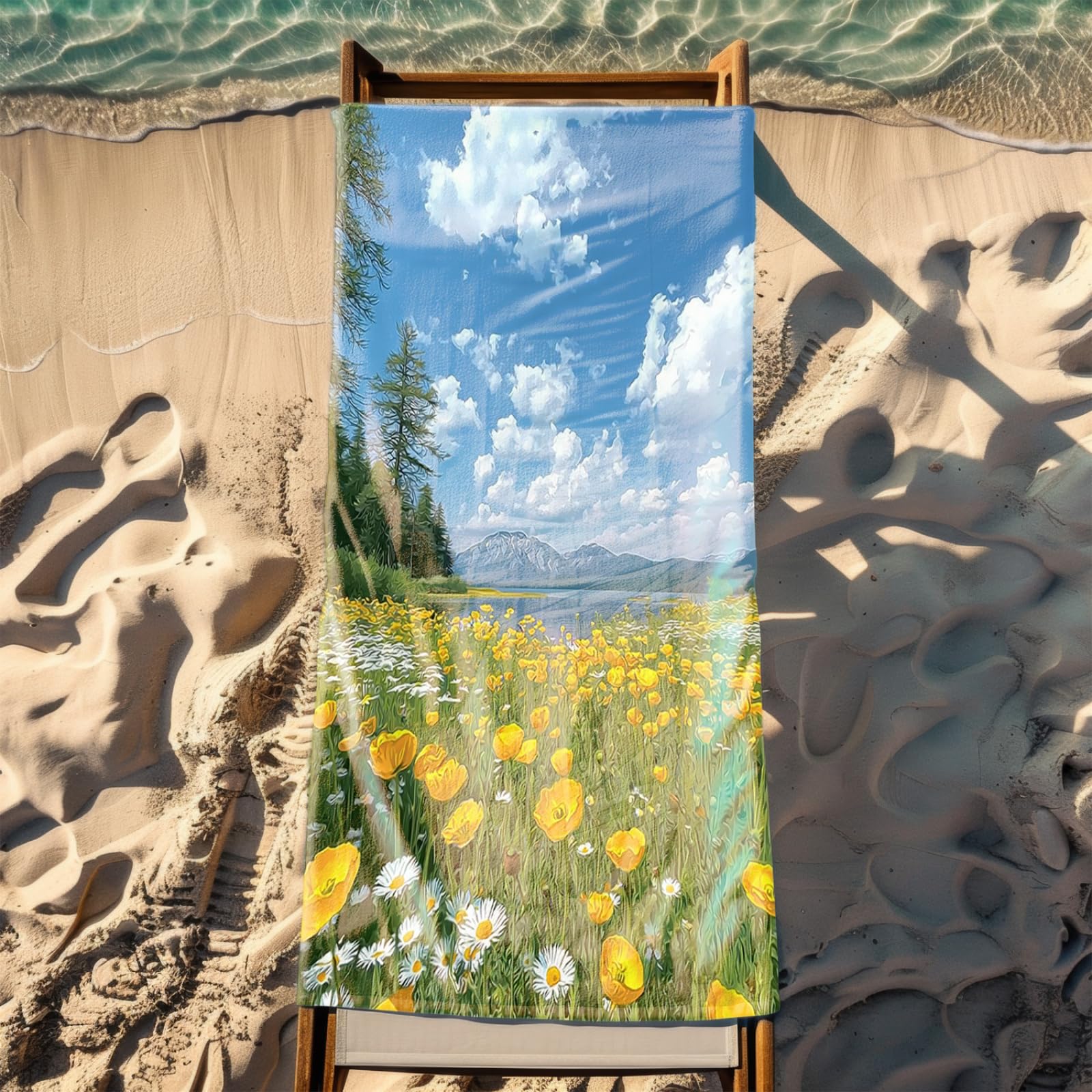 Tapis de Plage XXL Anti Sable Bleu Serviette Piscine Adulte,Natte De Plage Pliable, Voyage Accessoires De Plage Camping,Serviette de Bain Personnalisée