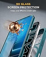 Vista 491 de Miracase Funda magnética para iPhone 14 de 6.1 pulgadas, protector de pantalla de vidrio templado integrado + protector de lente, compatible