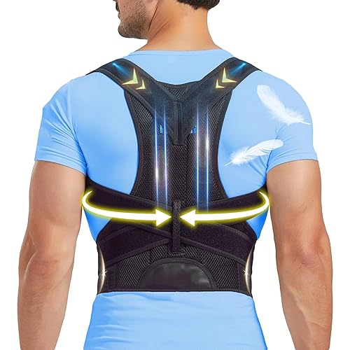 Hshsyp Corrector de postura de espalda mejorado para mujeres y hombres, soporte lumbar para cuello, hombros, dolor de cintura, soporte completo de