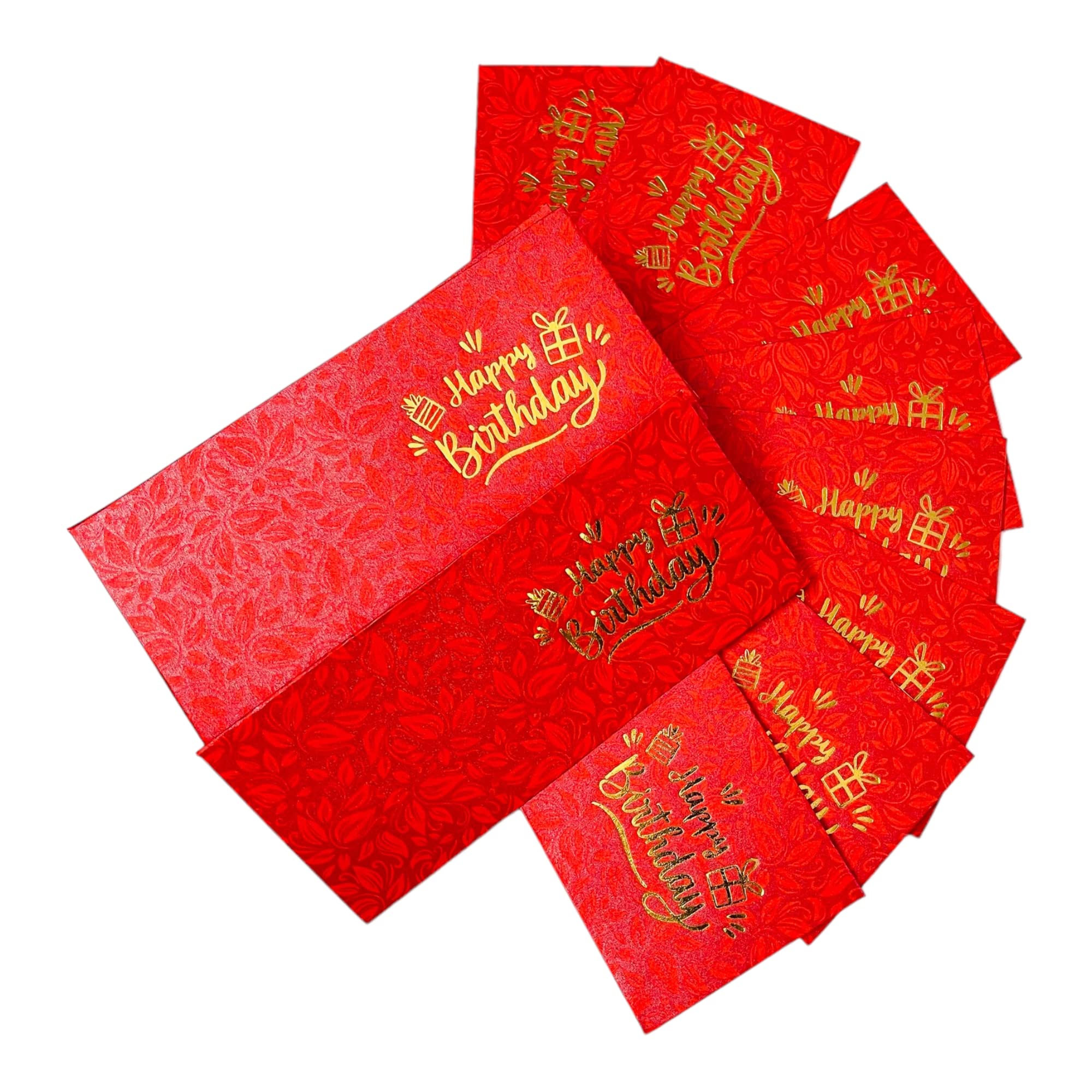 Paper Pack of 25 Happy Birthday Printed Rectangle Shape Sagan Gift Envelopes for Birthdays(Red)-image-8