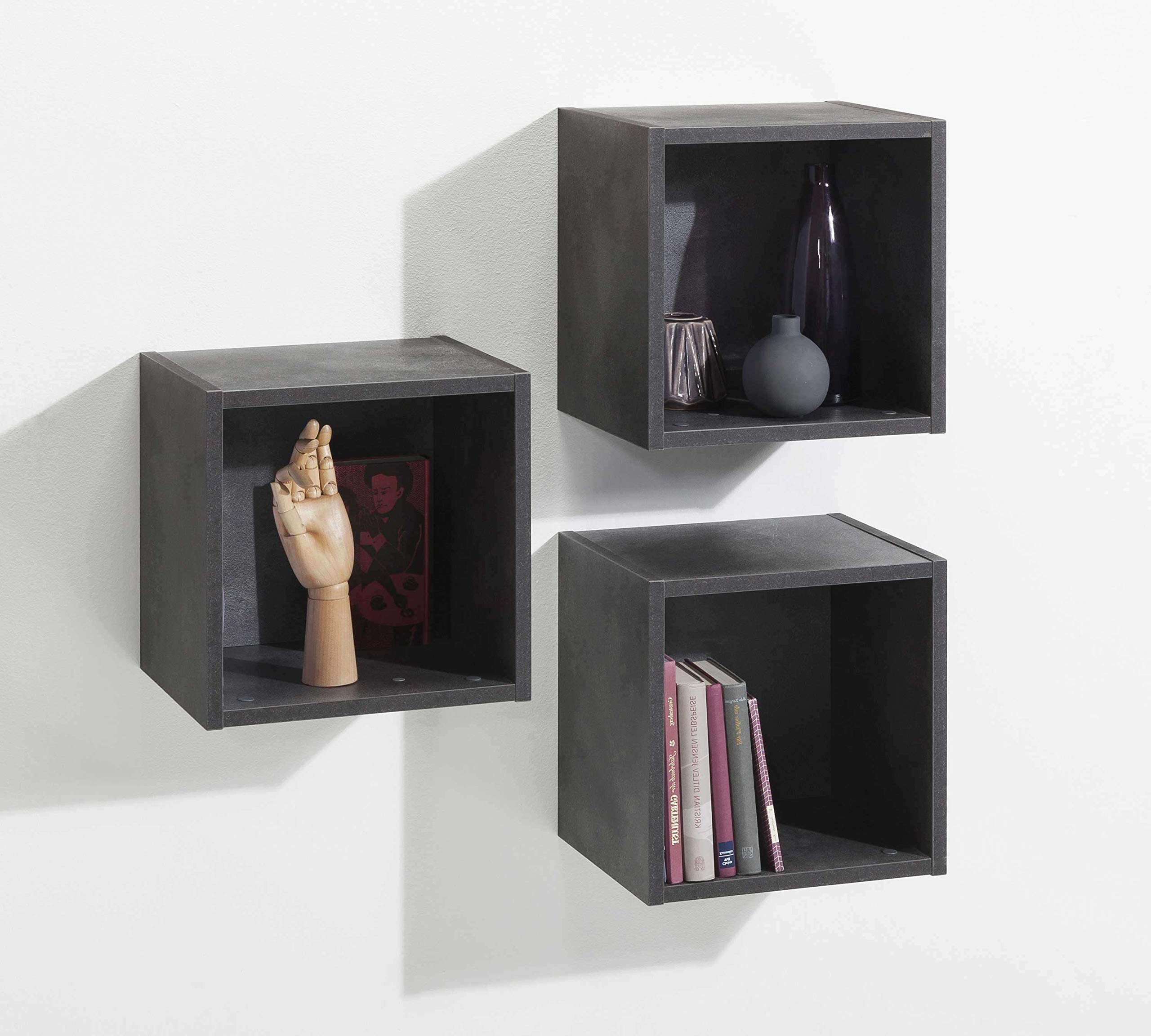 AVANTI TRENDSTORE - Colari - Parete da Soggiorno, composta da 1 Mobile TV, 1 pensile e 3 cubi da Muro, in Legno Laminato, Dimensioni: Lap 270x180x45 cm