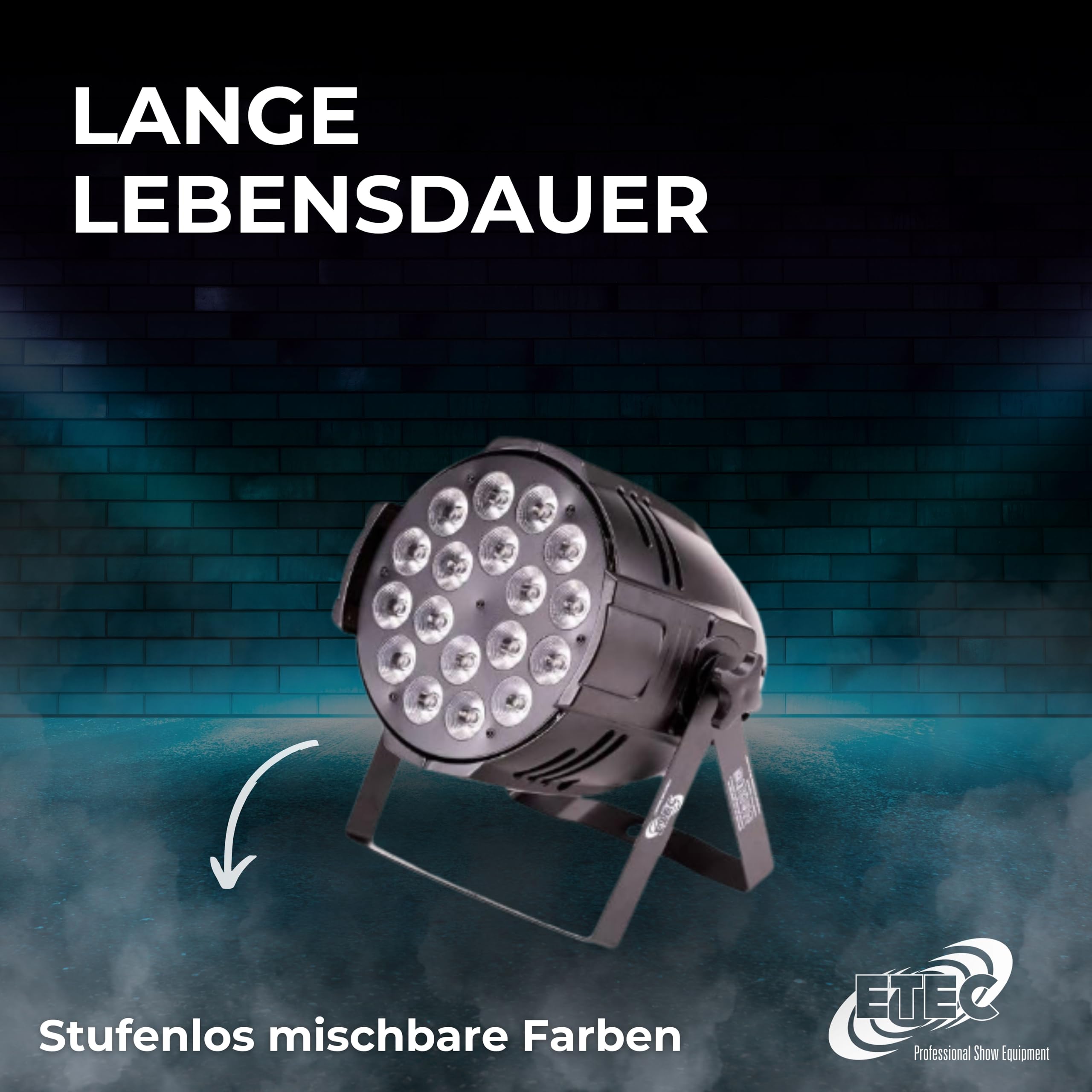 ETEC Professional 4x LED PAR 64 18x12W RGBWA 5in1 Scheinwerfer Floorspot Disco Party Event Floospot Fluter DJ Club Set Lichtanlage Effekt Farbmischung Bühnenlicht