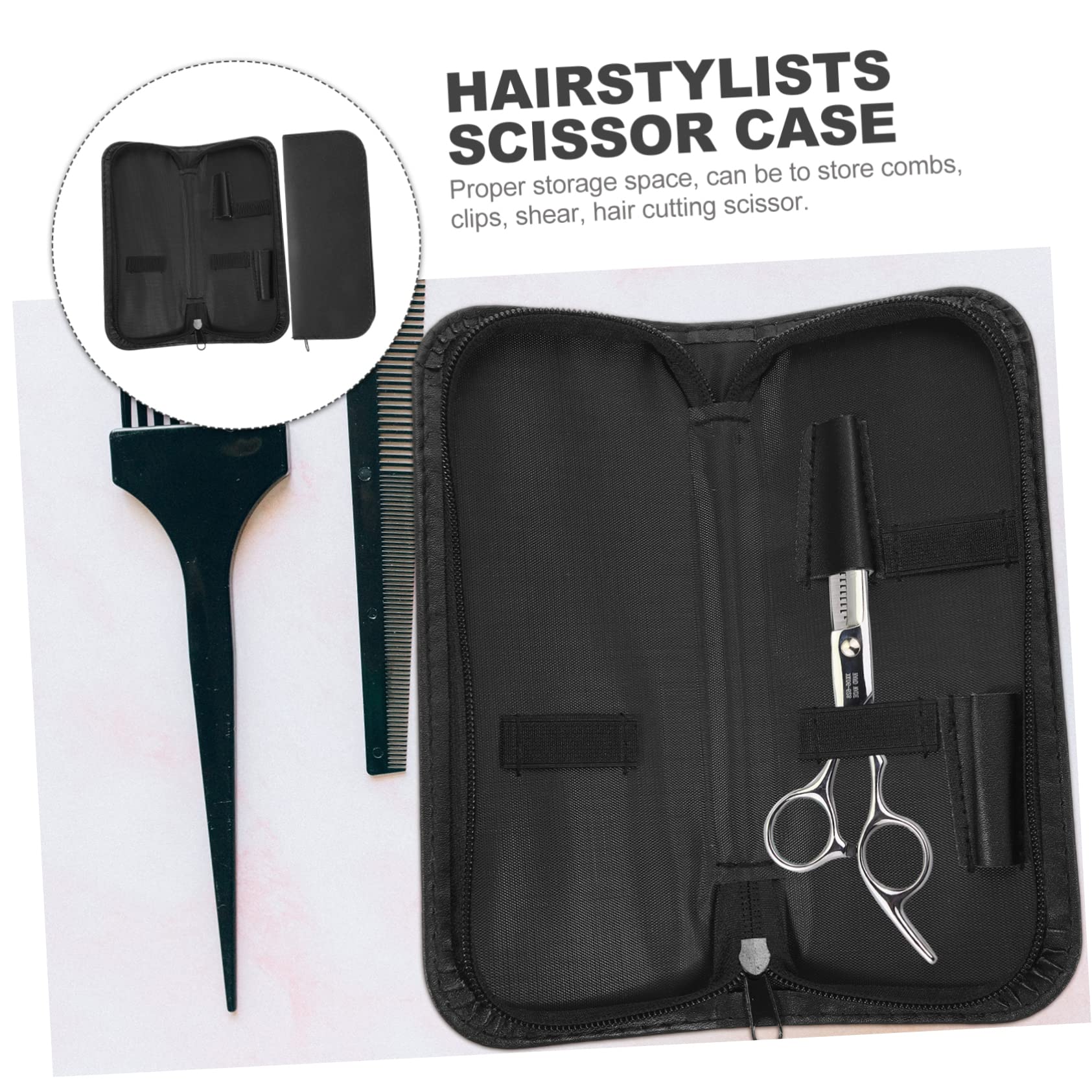 AUTSUPPL Scissor Holder Pouch Hair Cutting Scissors Case Shear Leather Access Durable Leather