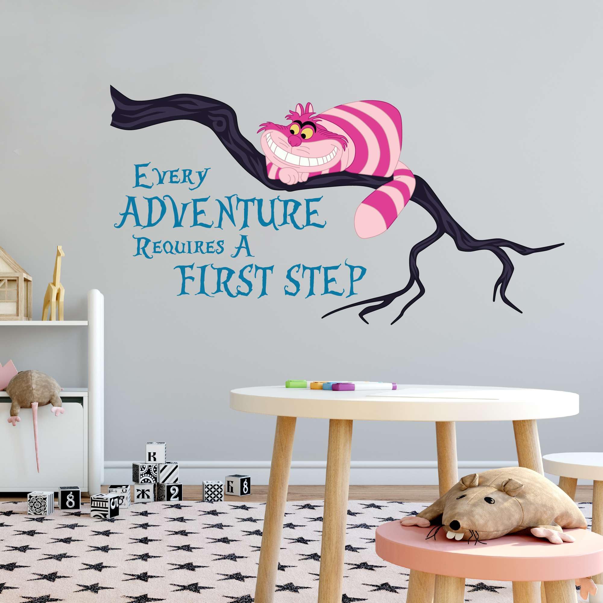 Amazon.com: Kelly Wall Decals Lindo gato de Cheshire en rama de árbol cada  aventura requiere primer paso Alicia en el país de las maravillas  Decoración de pared del dormitorio del niño -, image size:2001x2001