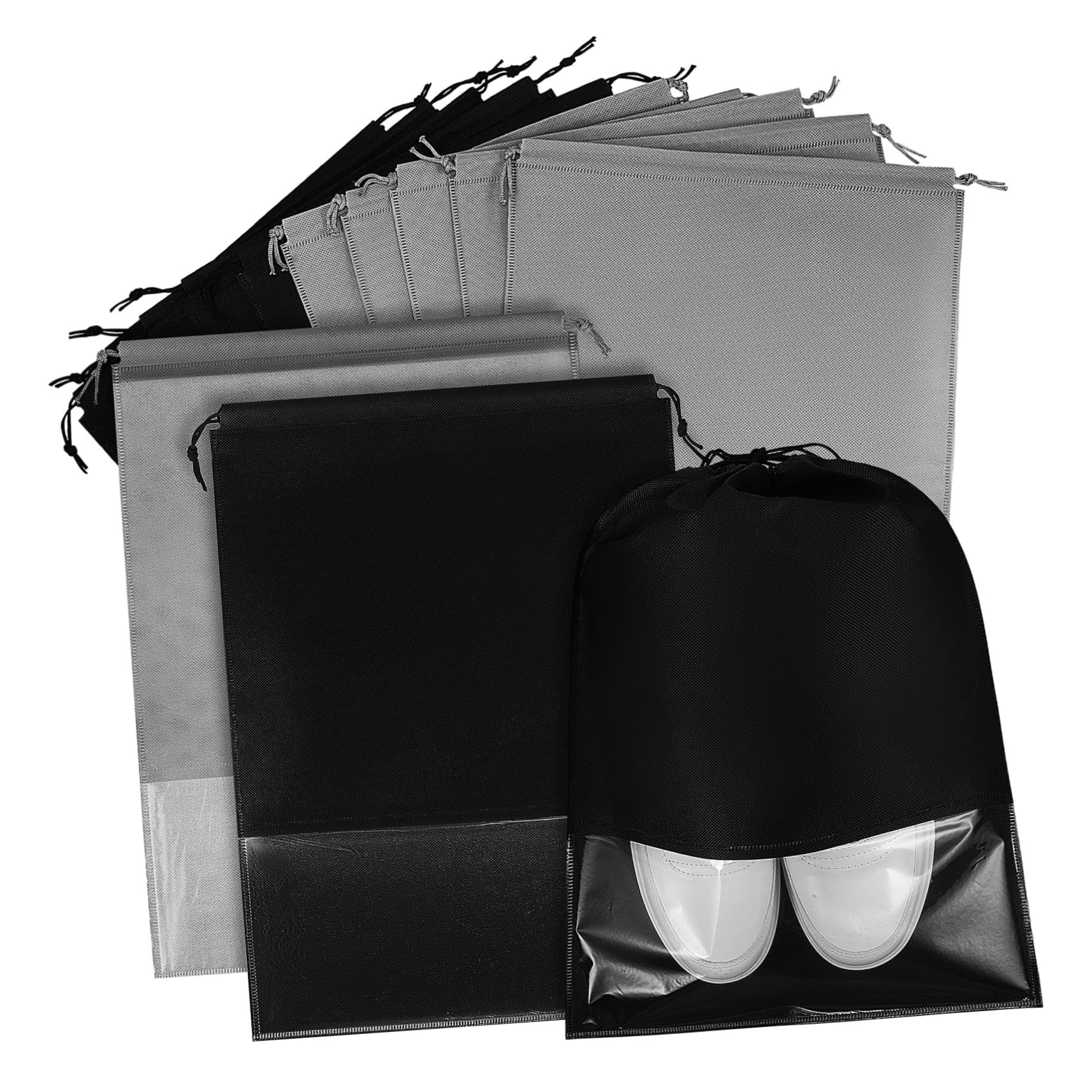 20pezzi Borsa Per Scarpe Da Viaggio Coulisse Sacchetto Per Scarpe Trasparente Portatile Adatto Per Pantofole e