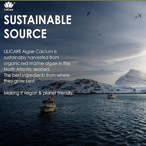 Miniatura 9 de Paquete de 2 suplementos de calcio a base de plantas de 600 mg con vitamina D3 K2, zinc para fortaleza ósea, algas de origen sostenible, proporción