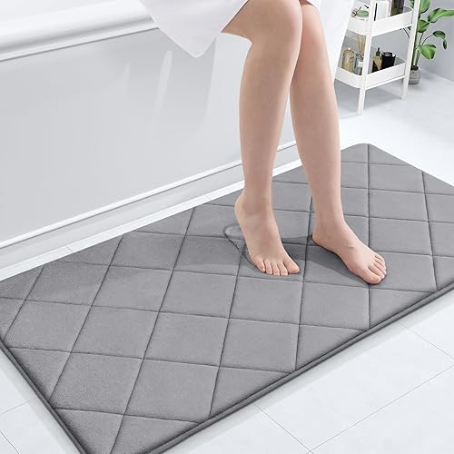 Miniatura 190 de OLANLY Tapete de baño de espuma viscoelástica de 24 x 16 pulgadas, ultra suave y absorbente, lavable a máquina, cómodo tapete de baño para suelo de