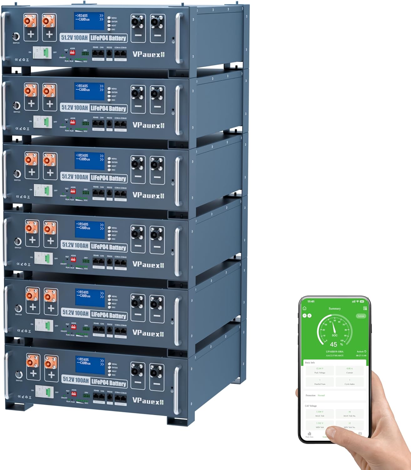 48V 600Ah LiFePO4 Lithium Battery,Auto Fire Suppression,WiFi & Bluetooth, 48V Server Rack Battery with 3U Rack Mount Kit, 30.72kWh,6000+ Cycles,for Solar Energy Storage, Off-Grid, Backup Power