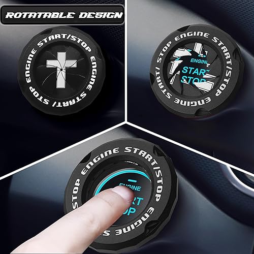 Miniatura 2 de Cubierta de botón de arranque a presión, protector para botón de arranque del motor de automóvil, accesorios geniales para decoración de interiores,