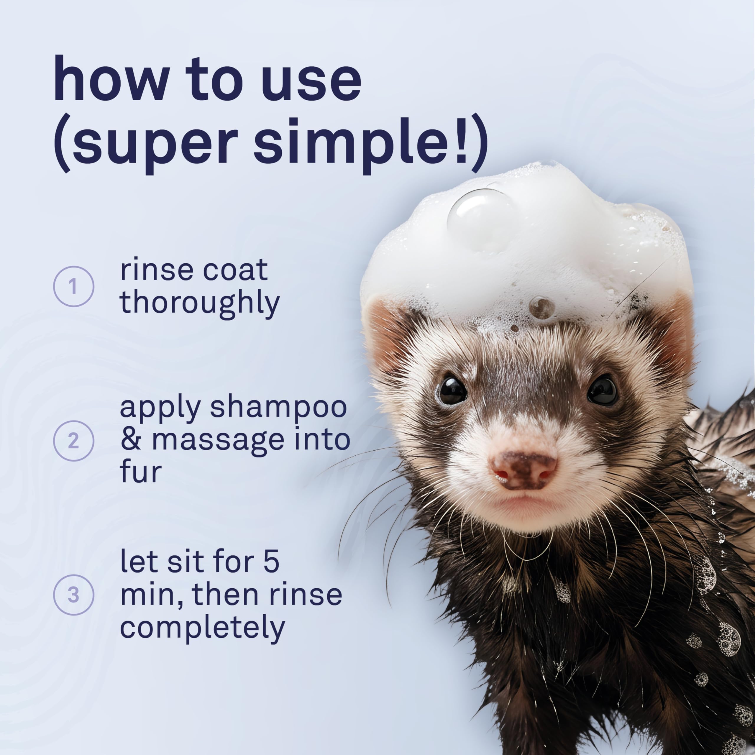 Petpost | Shampoing pour furets - Shampoing désodorisant naturellement Efficace pour furets et Petits Animaux - Formule conçue pour Une Peau et Un Pelage en Bonne santé