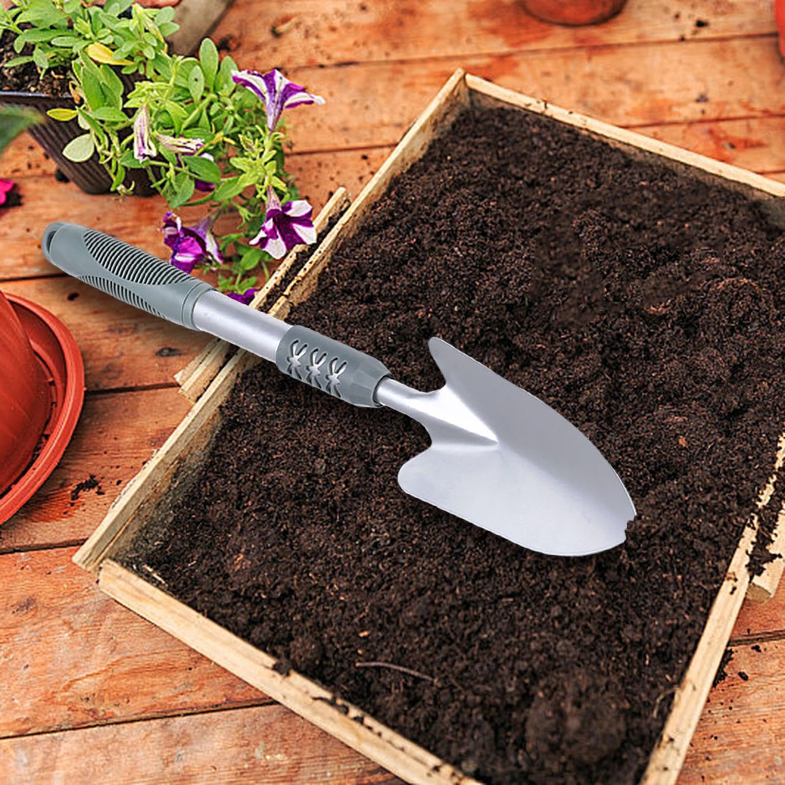 Attrezzi da giardinaggio Attrezzi da giardino Manico ergonomico Cazzuola da giardinaggio leggera Attrezzi manuali for piantare diserbo Scavare prato, 3 pezzi/784/1033 (Color : Wide spade)