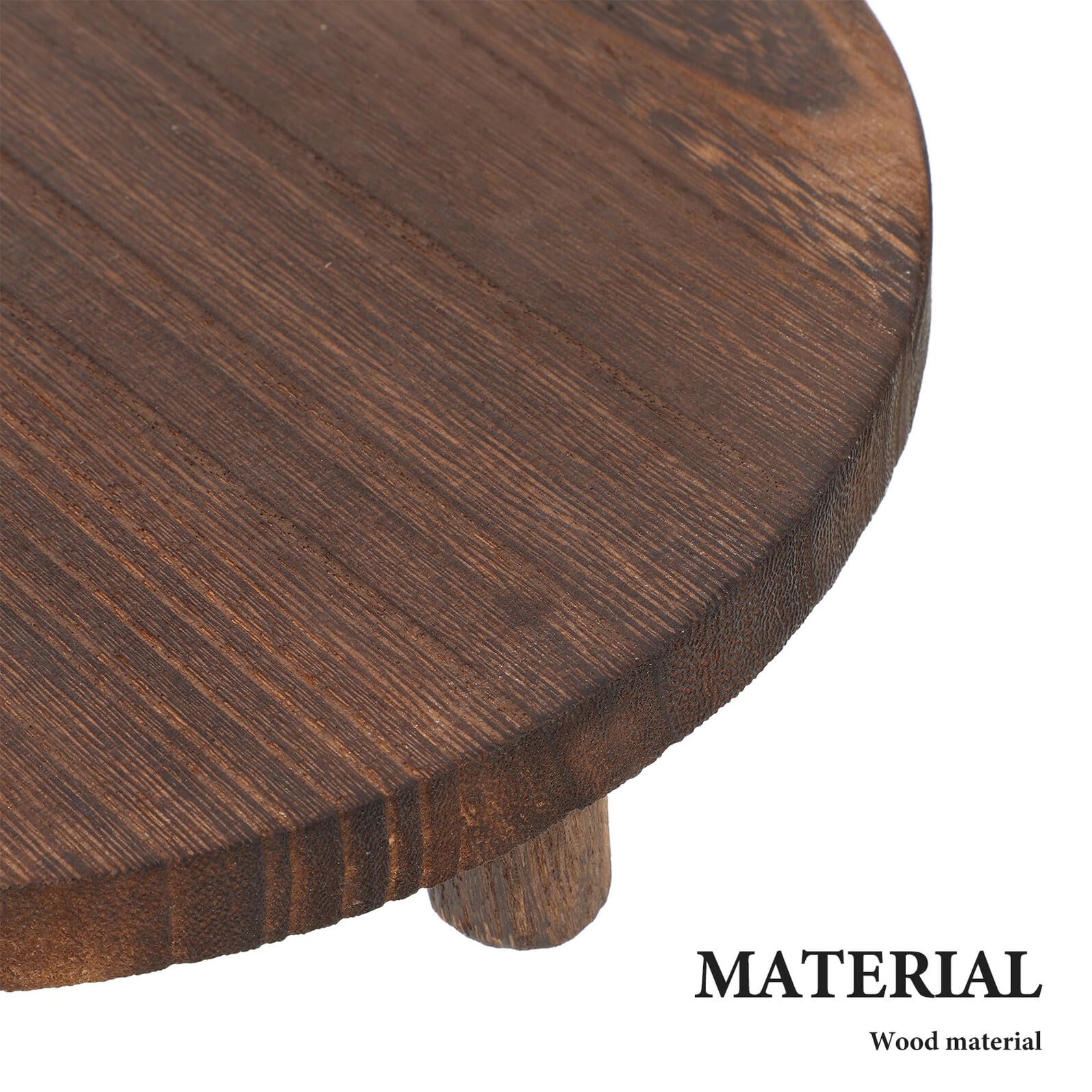 SHINEOFI 4pezzi Espositore in Legno da Rotondo per Espositori da Tavolo in Legno Naturale Supporto per Vasi per Piante da Interno Artigianato e Gioielli