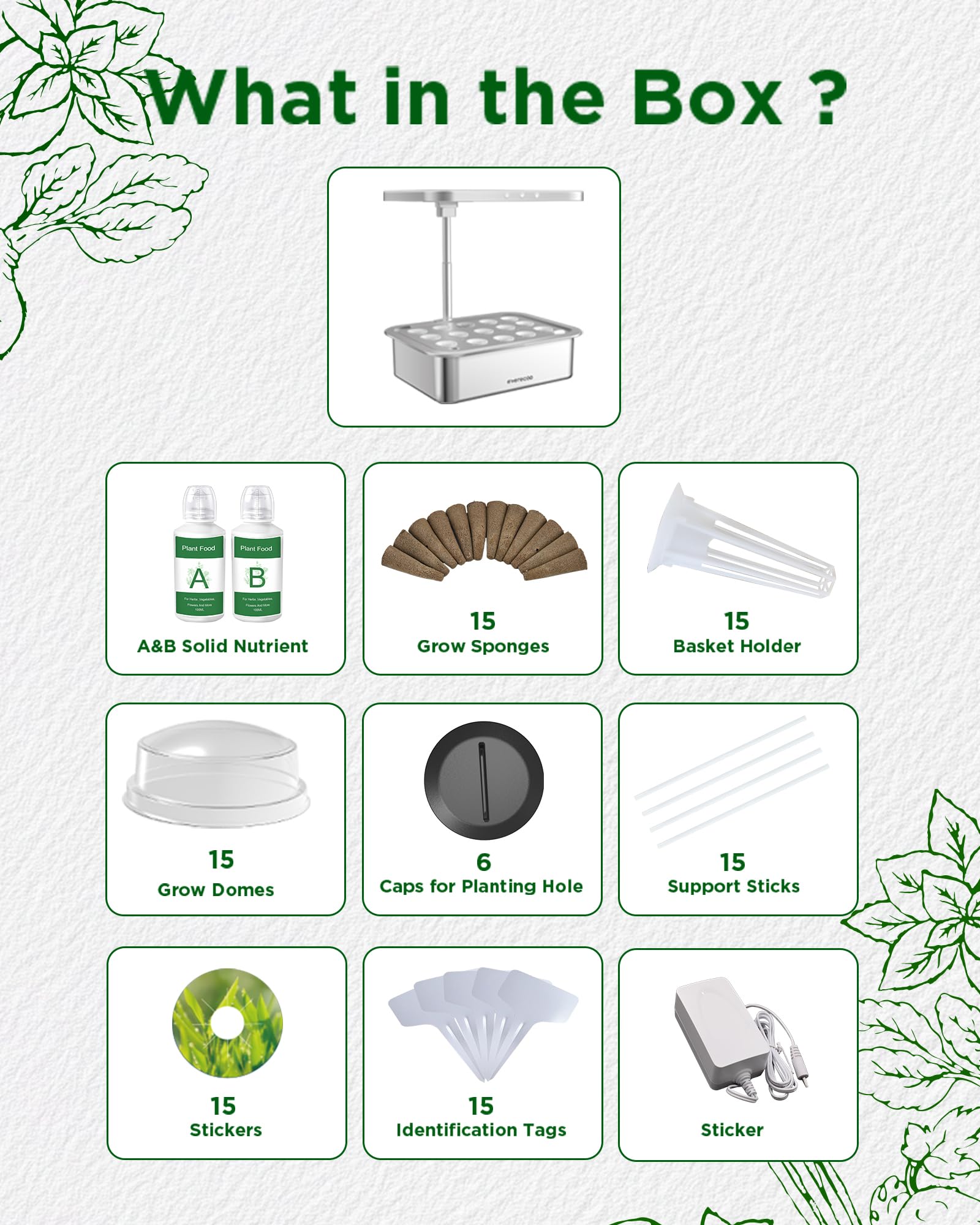 Kit sistema di coltivazione idroponica, Smart in Door Gardening nero