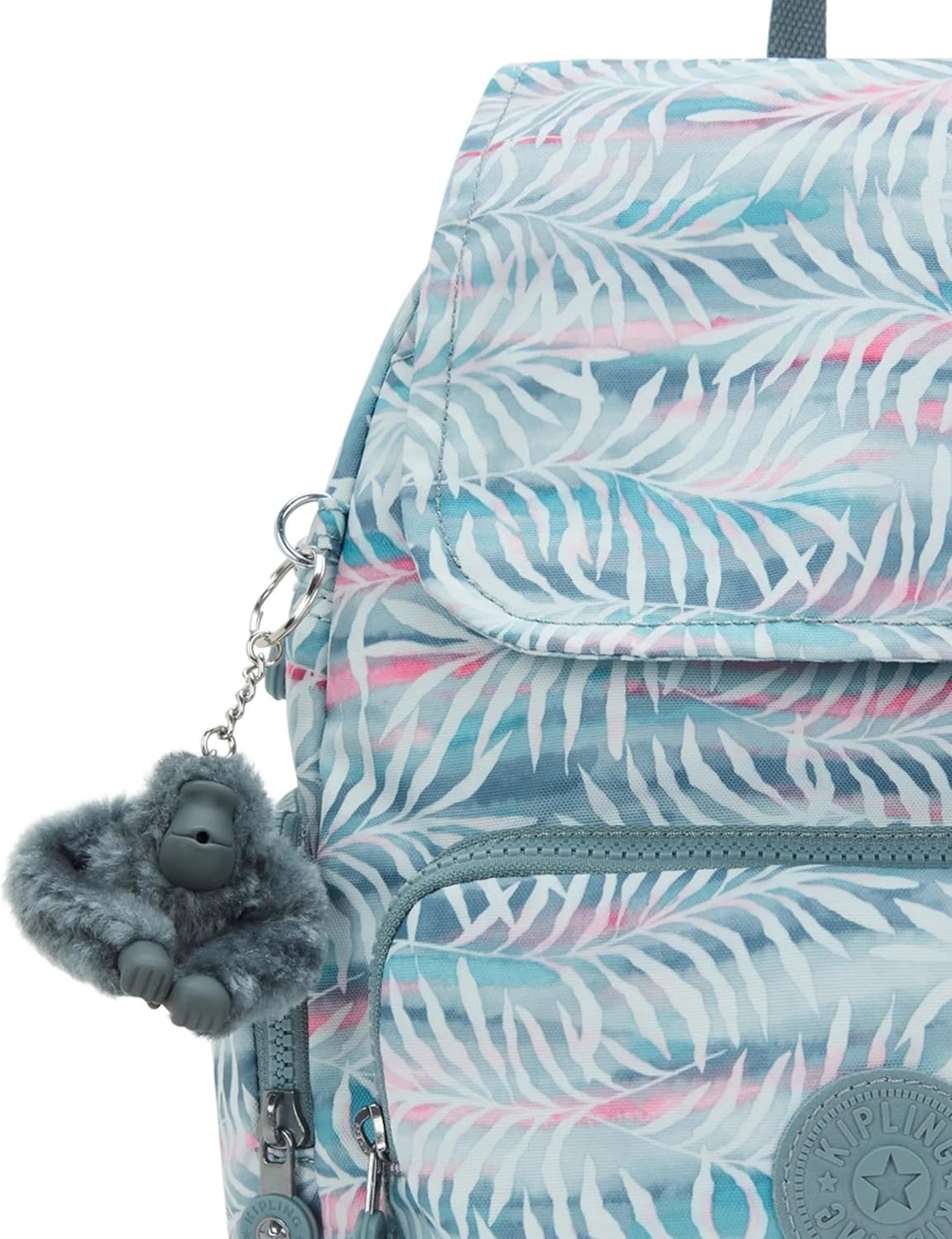 Kipling City Zip Small Printed Backpack Palmtree Leaves - Image 5