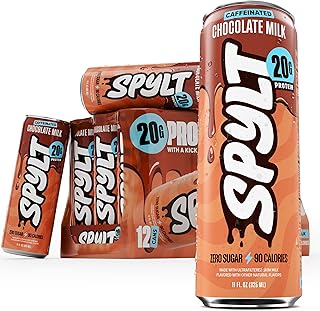 Spylt High Protein Chocolate Milk with 60mg Caffeine & 20g Protein - Ready to Drink, Sugar Free, Lactose Free Milk, Perfect for Workout Recovery & Afternoon Pick Me Up - 12 Count