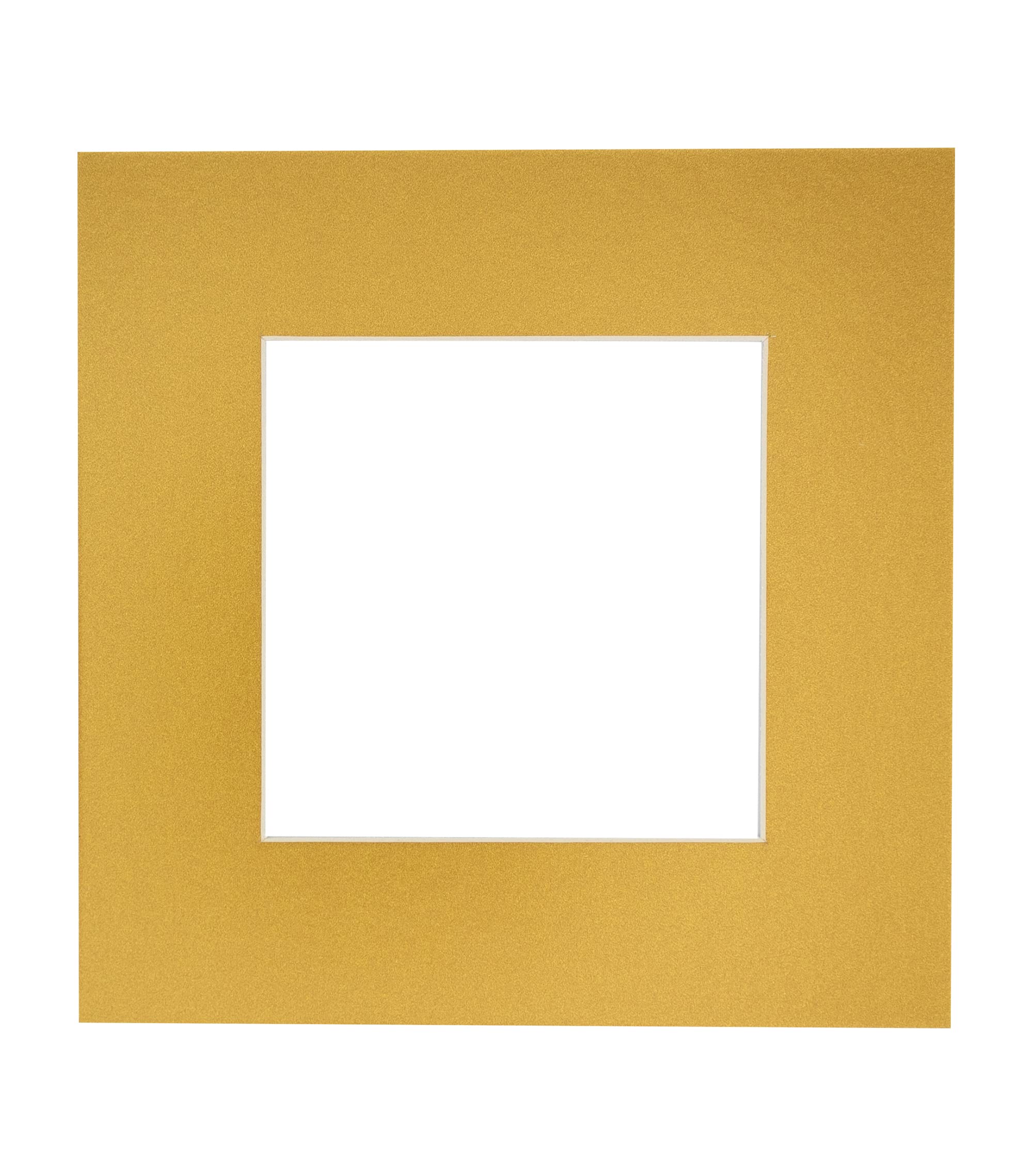 CountryArtHouse 16x16 Picture Frame Mats | Metallic Gold Acid Free with White Core Bevel Cut for 12x12 Pictures - Fits 16x16 Frame - One Mat