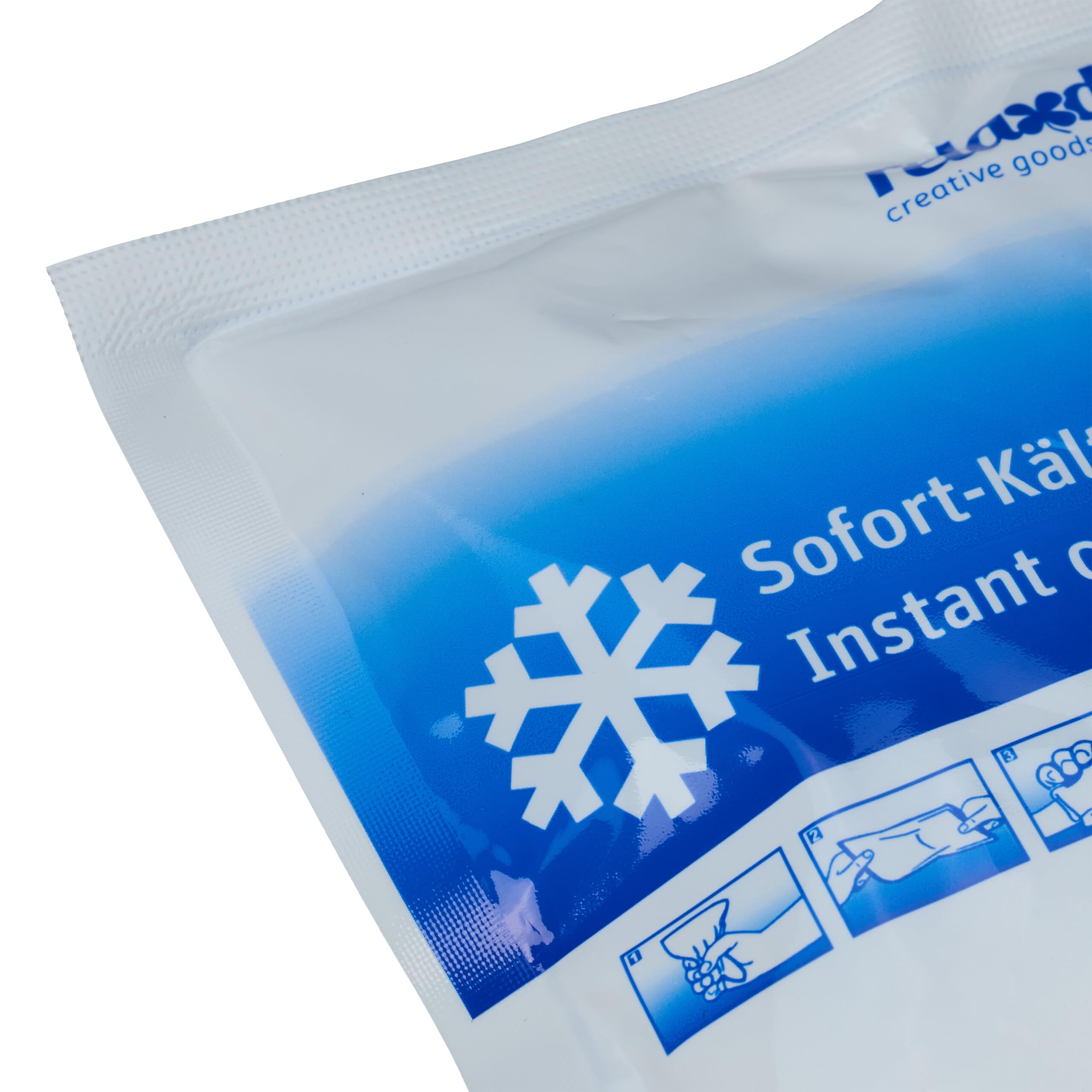 Relaxdays Poches de froid instantané, Lot de 50, Compresses de froid, HxL: 14,5x12,5cm, sport & déplacements, blanc/bleu