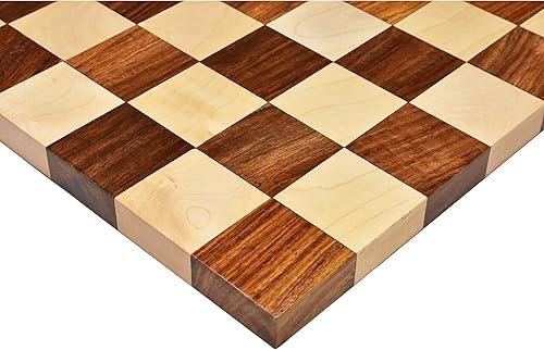 Miniatura 1 de Royal Chess Mall - Tablero de ajedrez sin bordes, tablero de ajedrez de madera de palisandro dorado y arce, tablero de ajedrez grande de lujo, 15.7