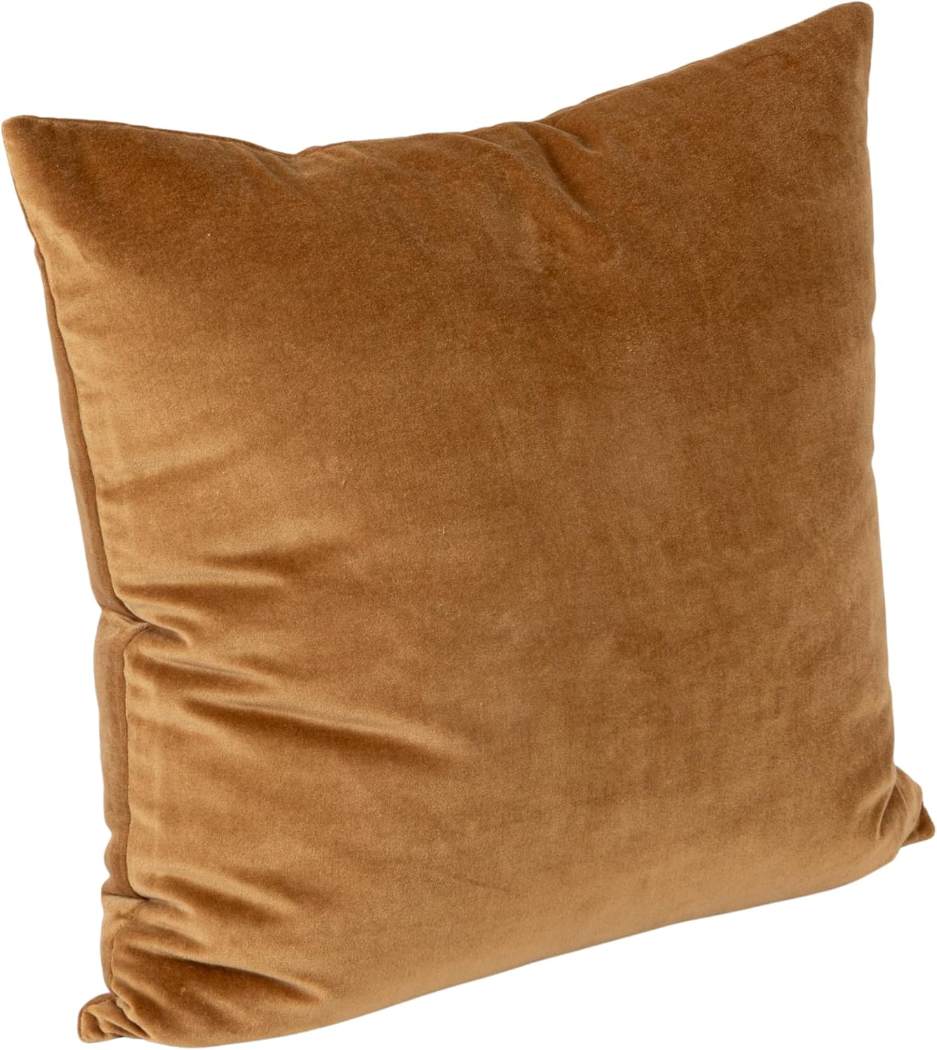 Creative Co-Op, Brown Cotton Velvet Square Pillow, Finish, 18.0 x 18.0 x 1.5 inches