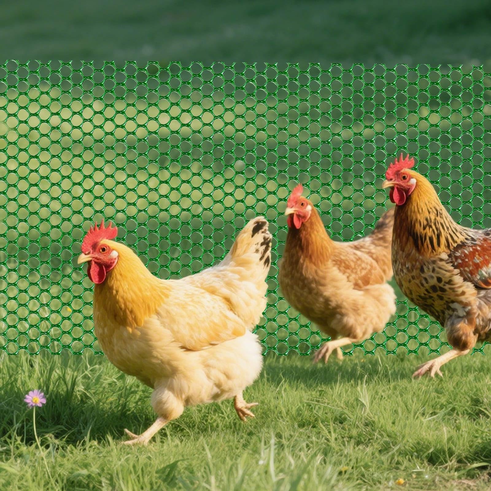 Dnoifne 5 m x 40 cm Roll Mesh Fence, Versatile Green Plastic Fencing & Netting, Cuttable Animal Wire Mesh Fence - Image 3