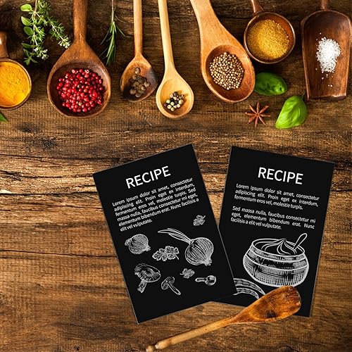 Miniatura 7 de Paquete de 100 tarjetas de índice negras en blanco de 4 x 6 pulgadas, cartulina pesada de Goefun de 80 libras sin forro para tarjetas de Halloween