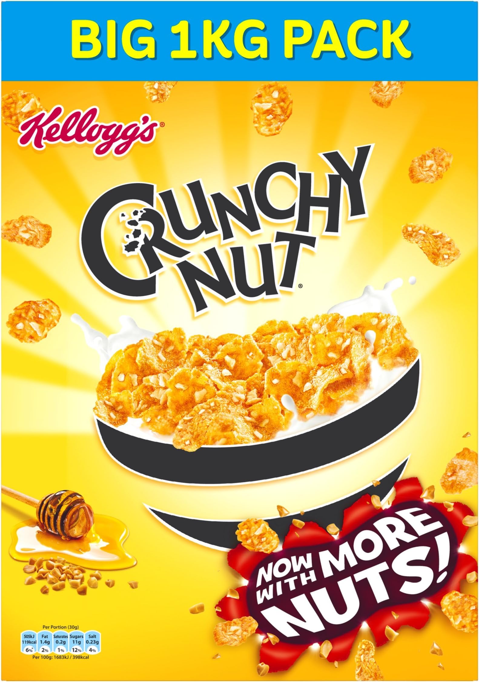 Crunchy Nut Corn Flakes Cereal, 1 kg,, Pack of 6