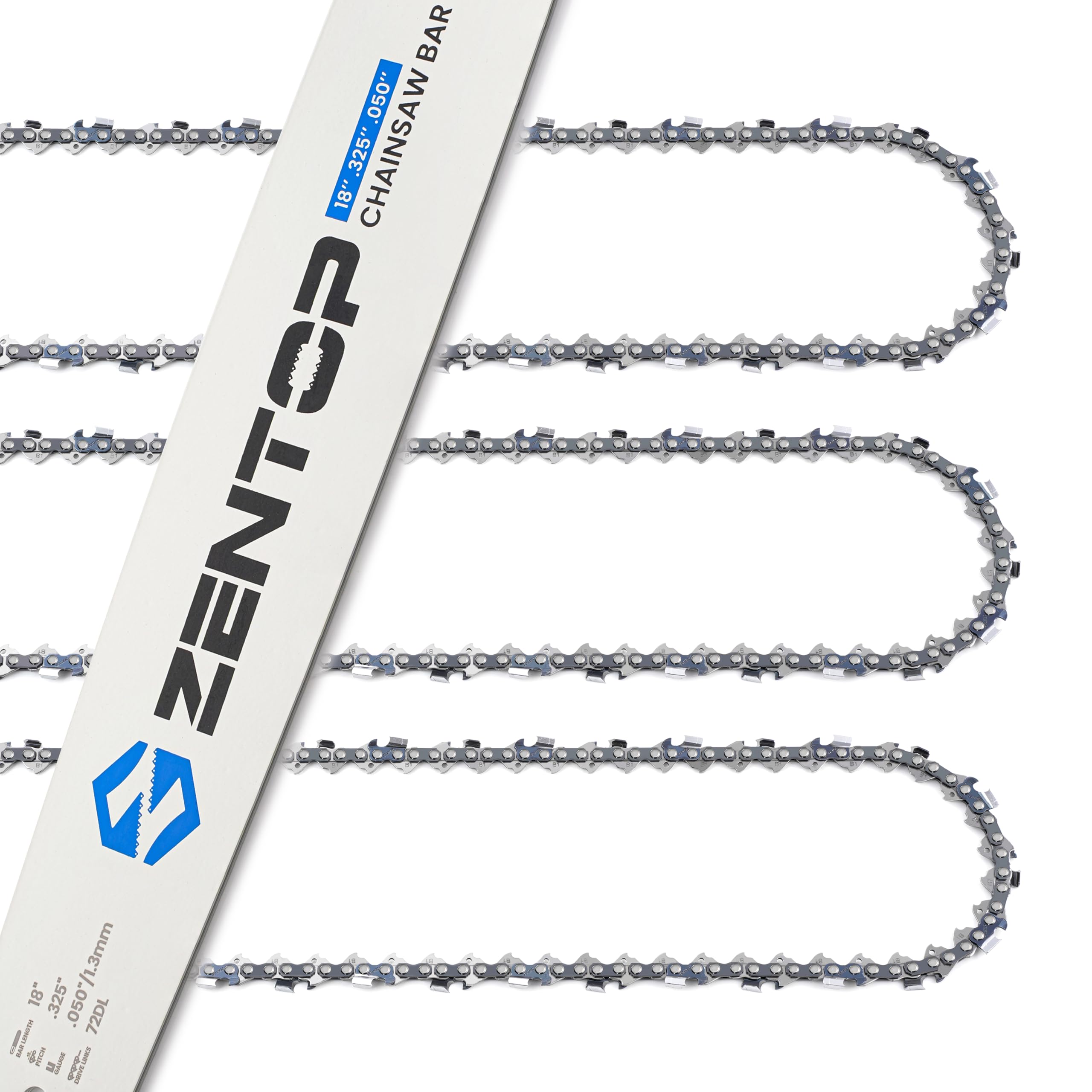 Amazon.com : ZENTOP 18 Inch Chainsaw Bar and Chains, .050'' Gauge