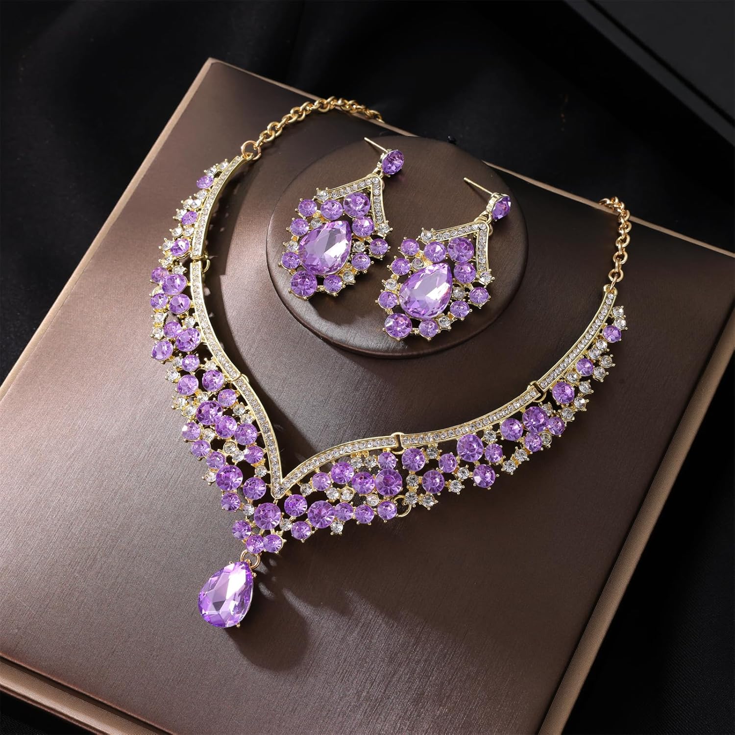 Kamirola Tiaras and Crowns for Women,Tiaras Earrings Necklace, Crystal Bridal Jewelry Set, Costume Party Halloween Prom Pageant Jewelry for Women (TR28) - Image 9