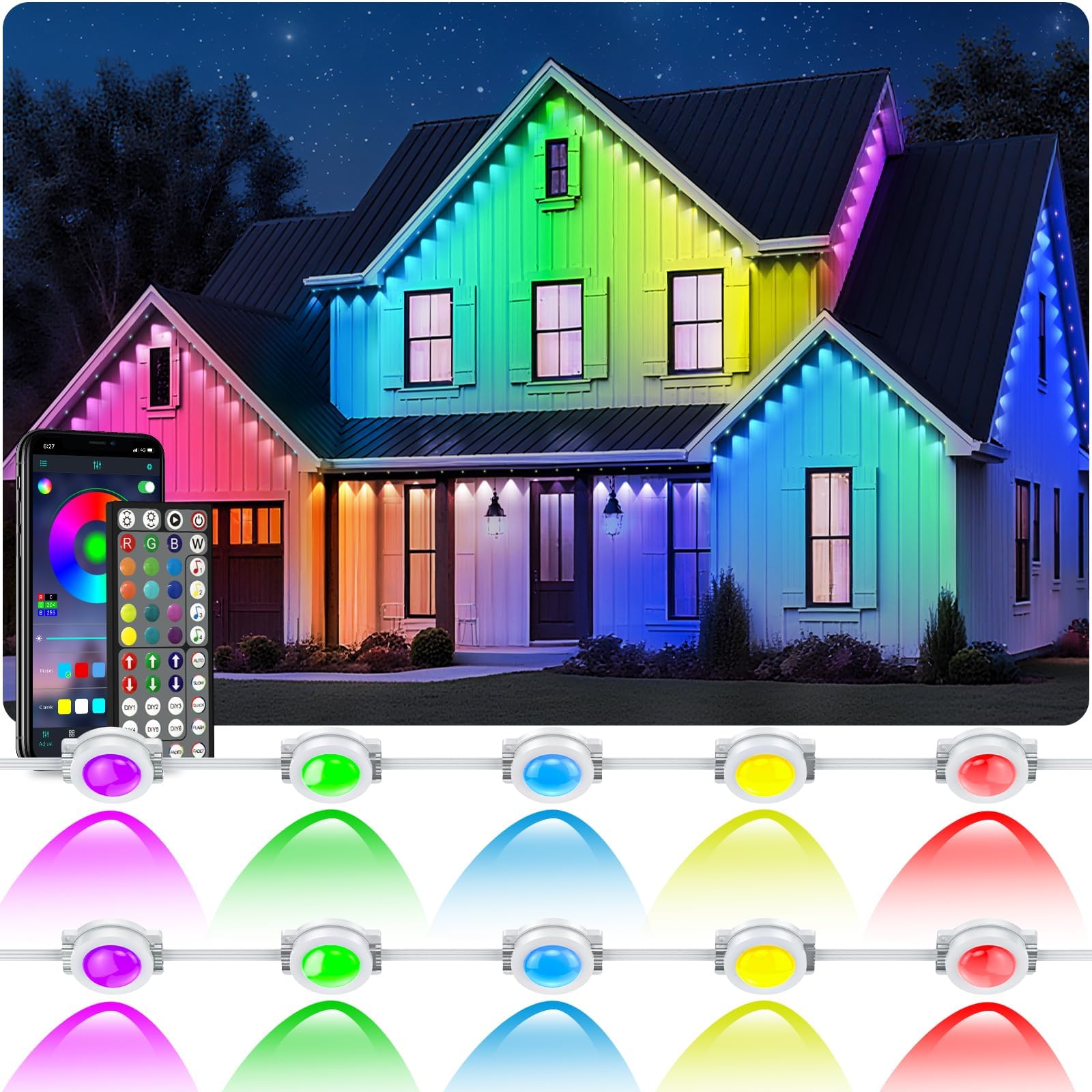 Photo 1 of CETELUMA 300FT Permanent Outdoor RGB String Lights