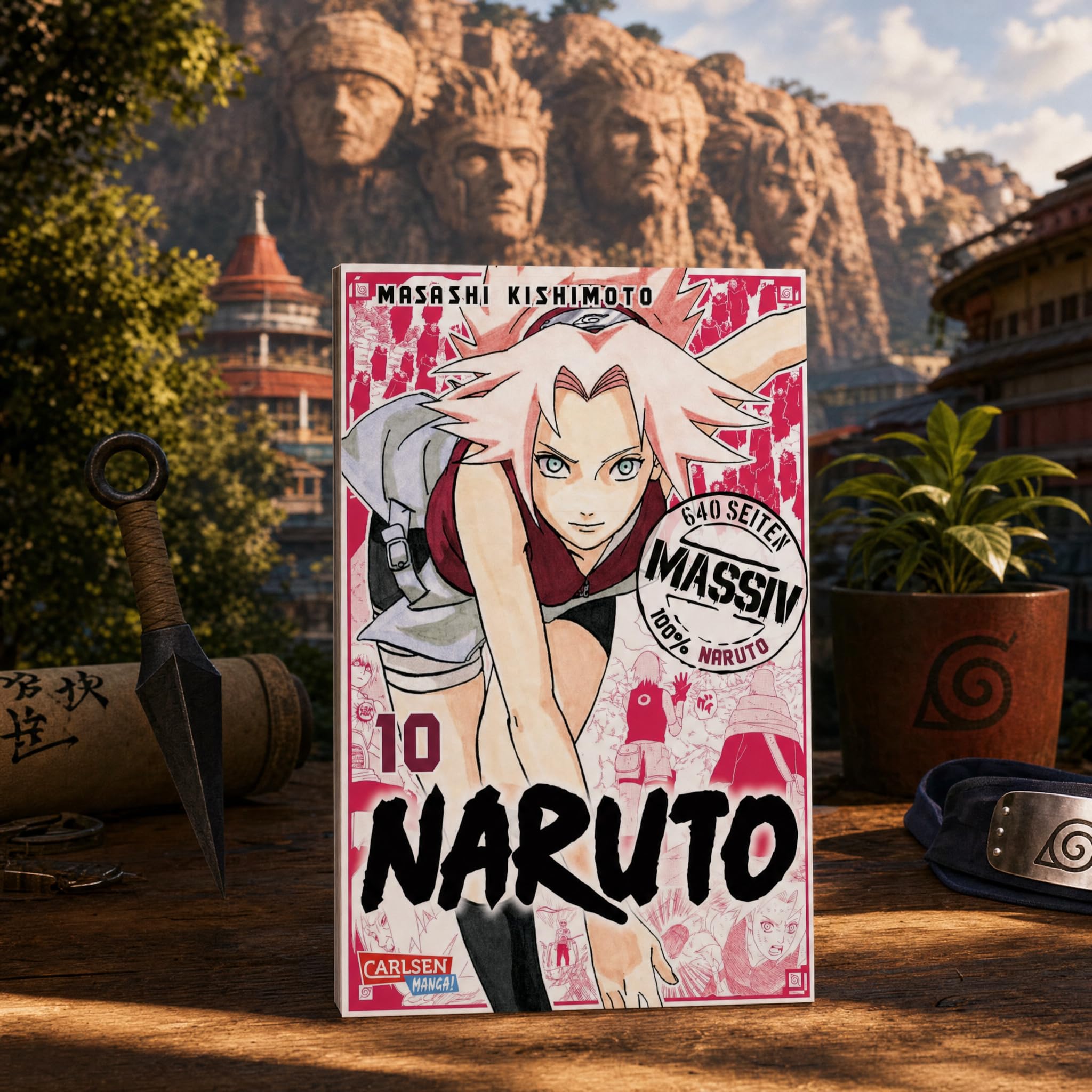 Masashi Kishimoto - Naruto Massiv Manga Set Band 9-12 - Originalserie auf Deutsch voller Ninja Action & Abenteuer Anime Bücher Bundle - Shonen Comic Sammelbandausgabe mit exklusivem Lesezeichen