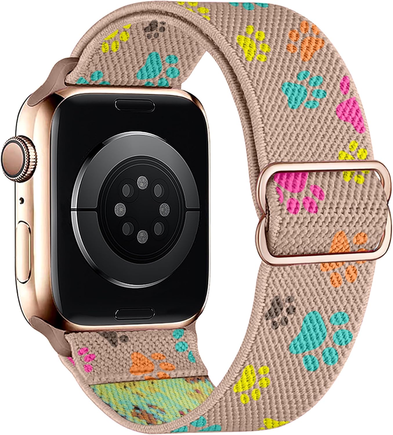 Paw Stretchy Bands Compatible with Apple Watch Band 40mm 41mm 38mm 46mm 44mm 45mm 42mm 49mm Women Men, Water-Resistant Solo Loop Elastic Sport Straps for iWatch Series 11 10 9 8 7 6 5 4 3 SE Ultra