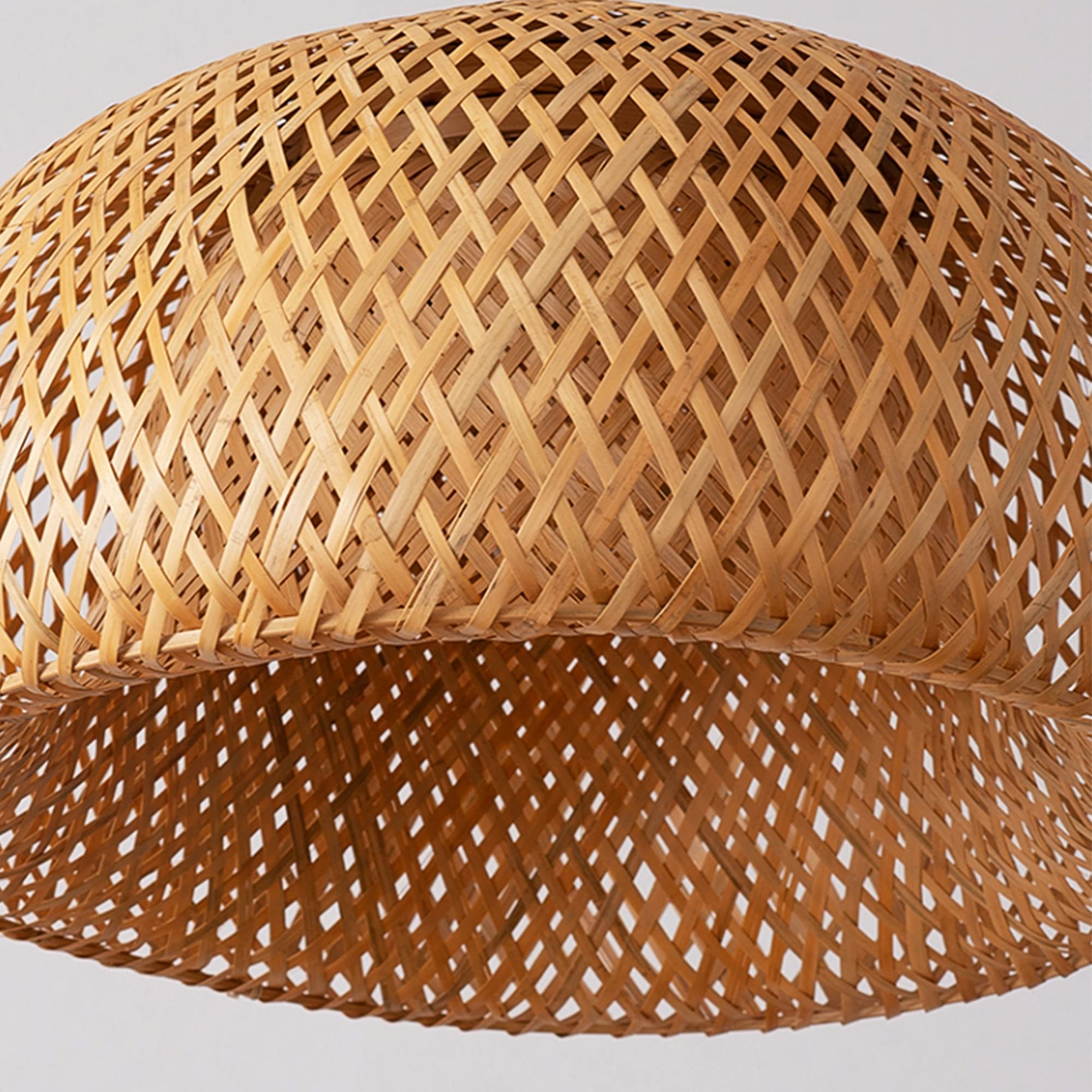 E27 Lampadario Retrò Intrecciato Rattan Bambù Naturale Lampade A Sospensione Legno Luce Regolabile Altezza Luci Sala Pranzo Soggiorno Camera Letto Cucina Decorazione Illuminazione,60cm