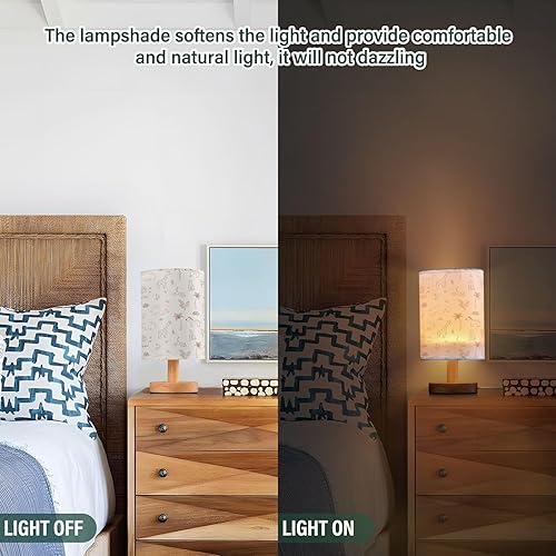 Miniatura 5 de Kigai Lámpara de mesita de noche de animales de safari marrón para dormitorio con puertos USB, pequeña lámpara de mesita de noche, luz LED de