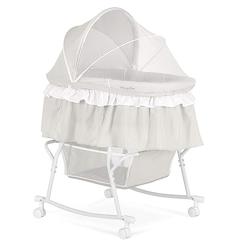 Miniatura 10 de Dream On Me Lacy - Moisés portátil 2 en 1 y cuna con toldo completo, cesta de almacenamiento, ruedas con seguro, marco ligero, certificado JPMA y