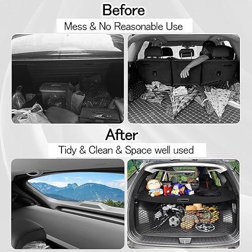 Miniatura 10 de Sze Cubierta de carga para Jeep Cherokee 2014-2018 retráctil para maletero, cubierta de seguridad para equipaje, pantalla negra para Jeep Cherokee