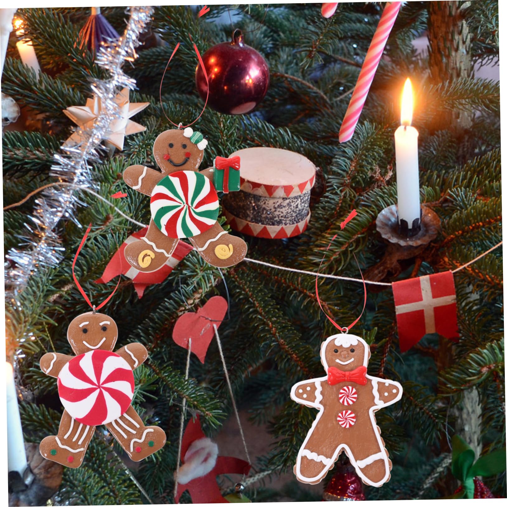 TOPBATHY 12 Pz Ciondolo Albero di Natale Forniture Natalizie Adornos De En Addobbi per L'Albero di Natale Decorazioni Natalizie per La Casa Caramelle Natalizie Argilla Polimerica