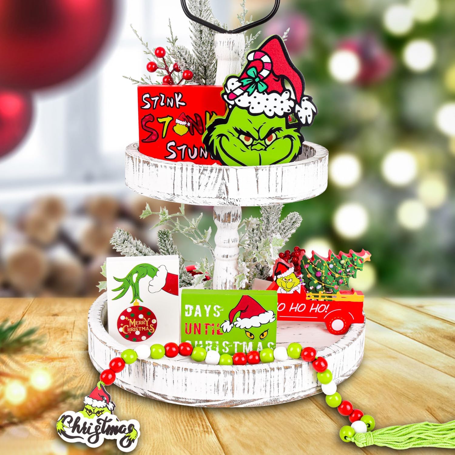Christmas Tiered Tray Decor,Christmas Tiered Tray Decor