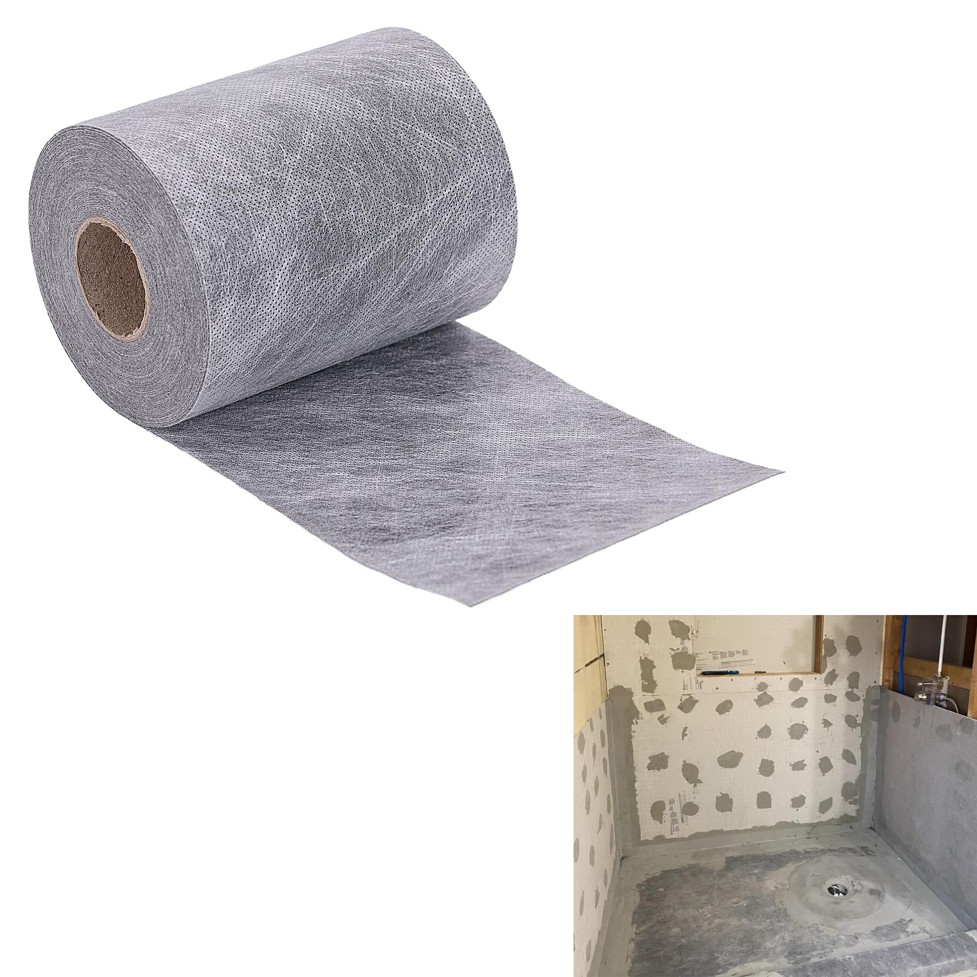 WEBANG Floor Underlayment Waterproof Membrane 5"x 33' 13.75 sq.ft 25.6 mils Thickness Superior Protection for Tile Shower Bathroom, Grey