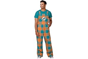 FOCO NFL Miami Dolphins Overalls for Men: Perfect for Tailgating, Game Day, or Everyday Wear