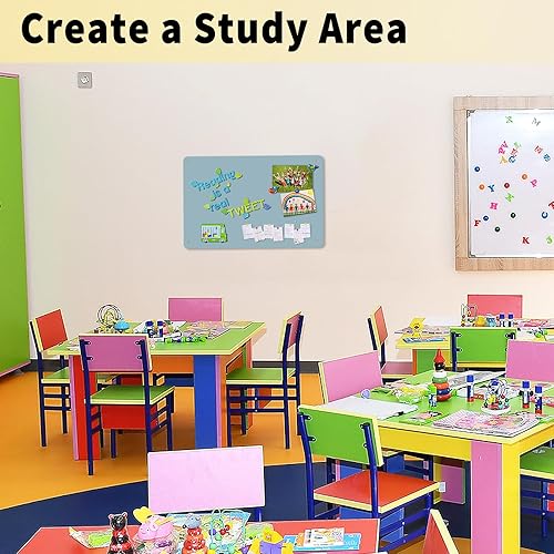 Miniatura 3 de Paquete de 2 tableros magnéticos de 17.5 x 11.4 pulgadas, adecuado para mostrar notas, fotos, letras magnéticas, adecuado para paredes,