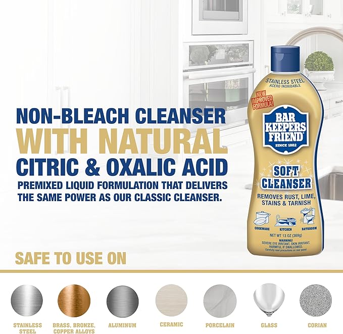 Bar Keepers Friend Soft Cleanser y MORE Spray+Foam Multiuso 25.4oz miniatura 3