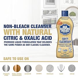 Bar Keepers Friend Soft Cleanser (13 oz) and MORE Spray + Foam (25.4 oz) Multipurpose Cleaner Bundle, Stain & Rust Remover for Multi Surface Bathroom, Kitchen & Outdoor Cleaning