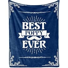 InnoBeta Poppy Gifts, Gifts for Grandpa, Throw Blanket for Grandfather, Presents from Granddaughters Grandsons for Christmas, Birthday, Fathers Day - 50" x 65" Best Poppy Ever