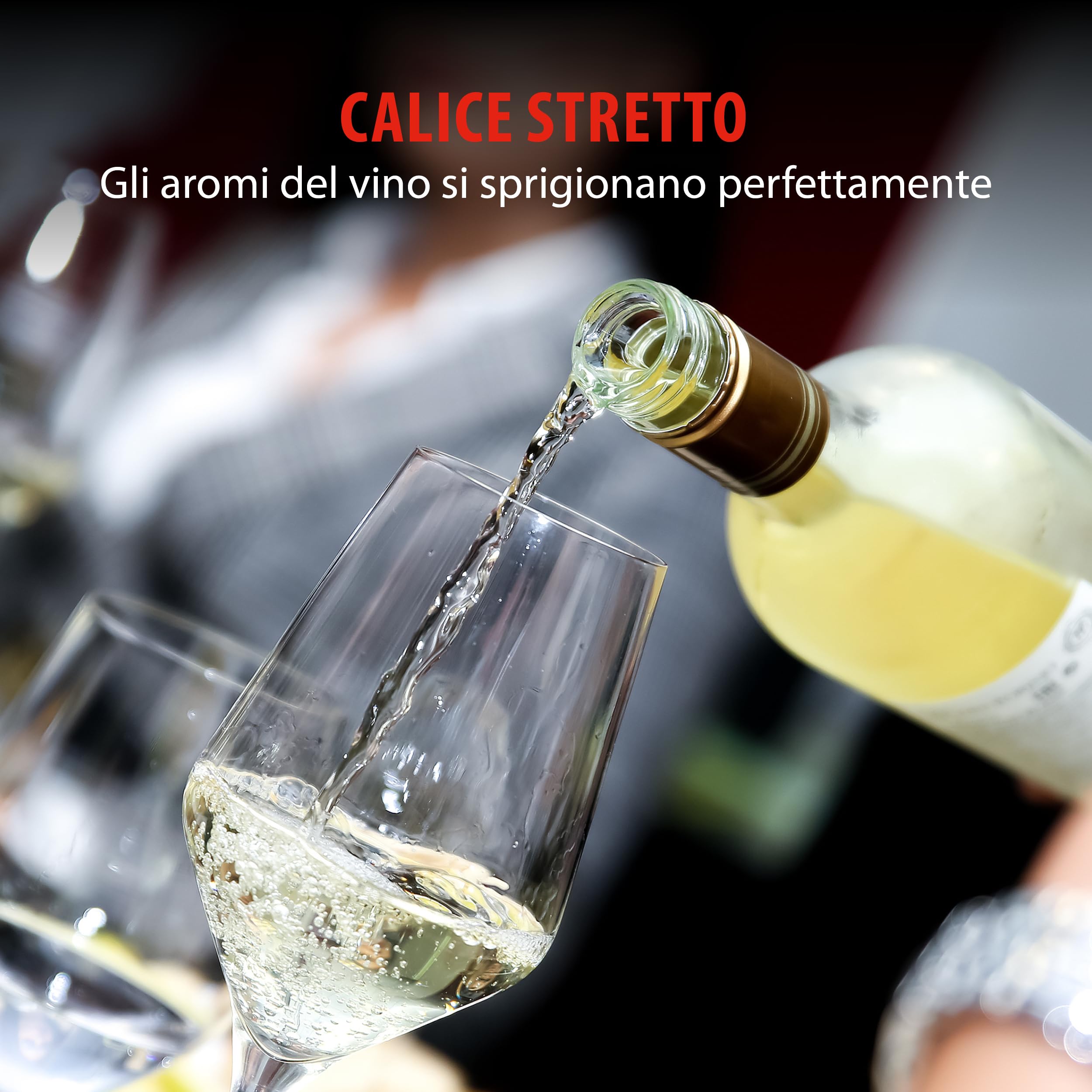 Alpina Bicchieri da vino bianco - set di 6-37cl -lavabili in lavastoviglie - trasparente