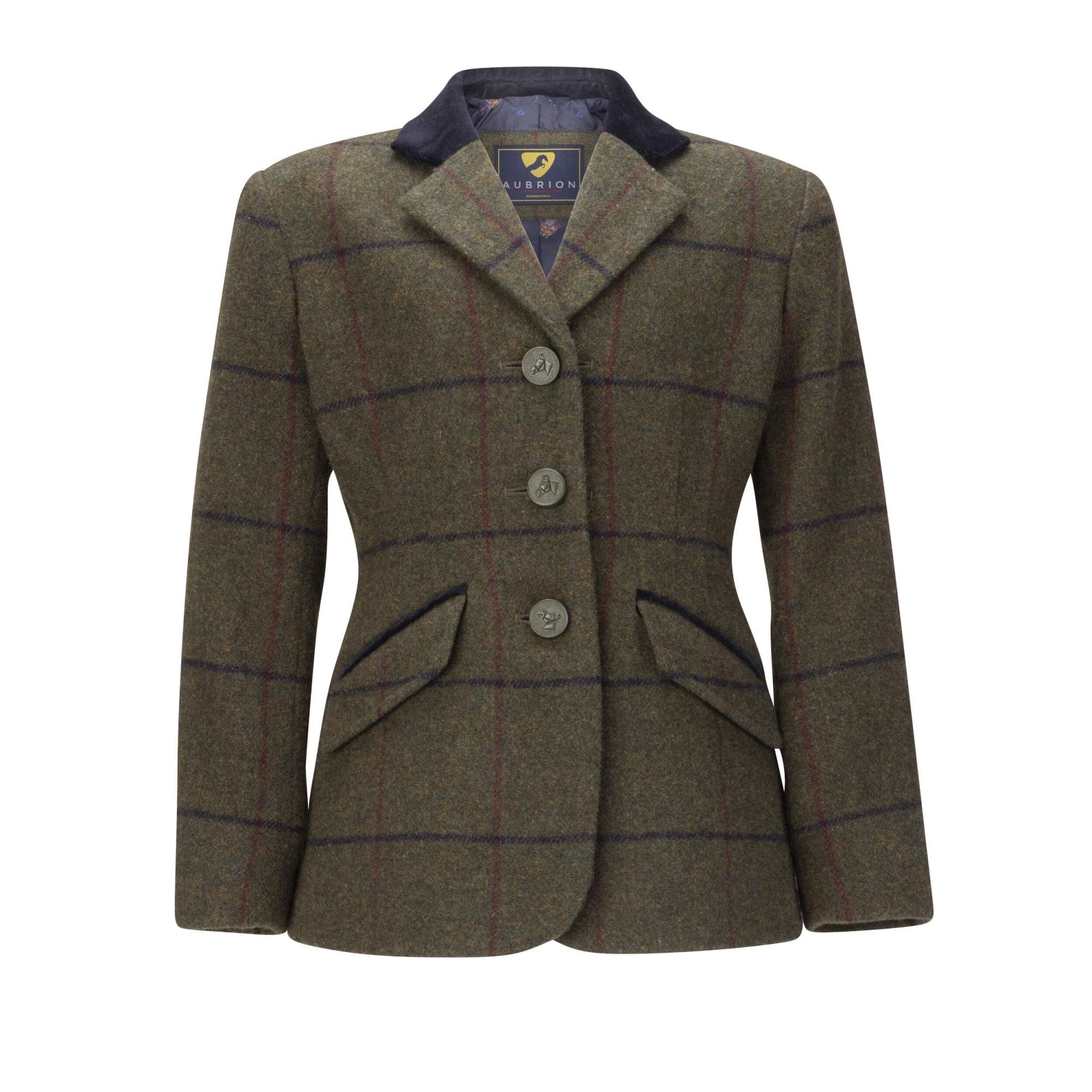 Aubrion Boys Green Childs Saratoga Tweed Jacket - Check - Size: Age 14