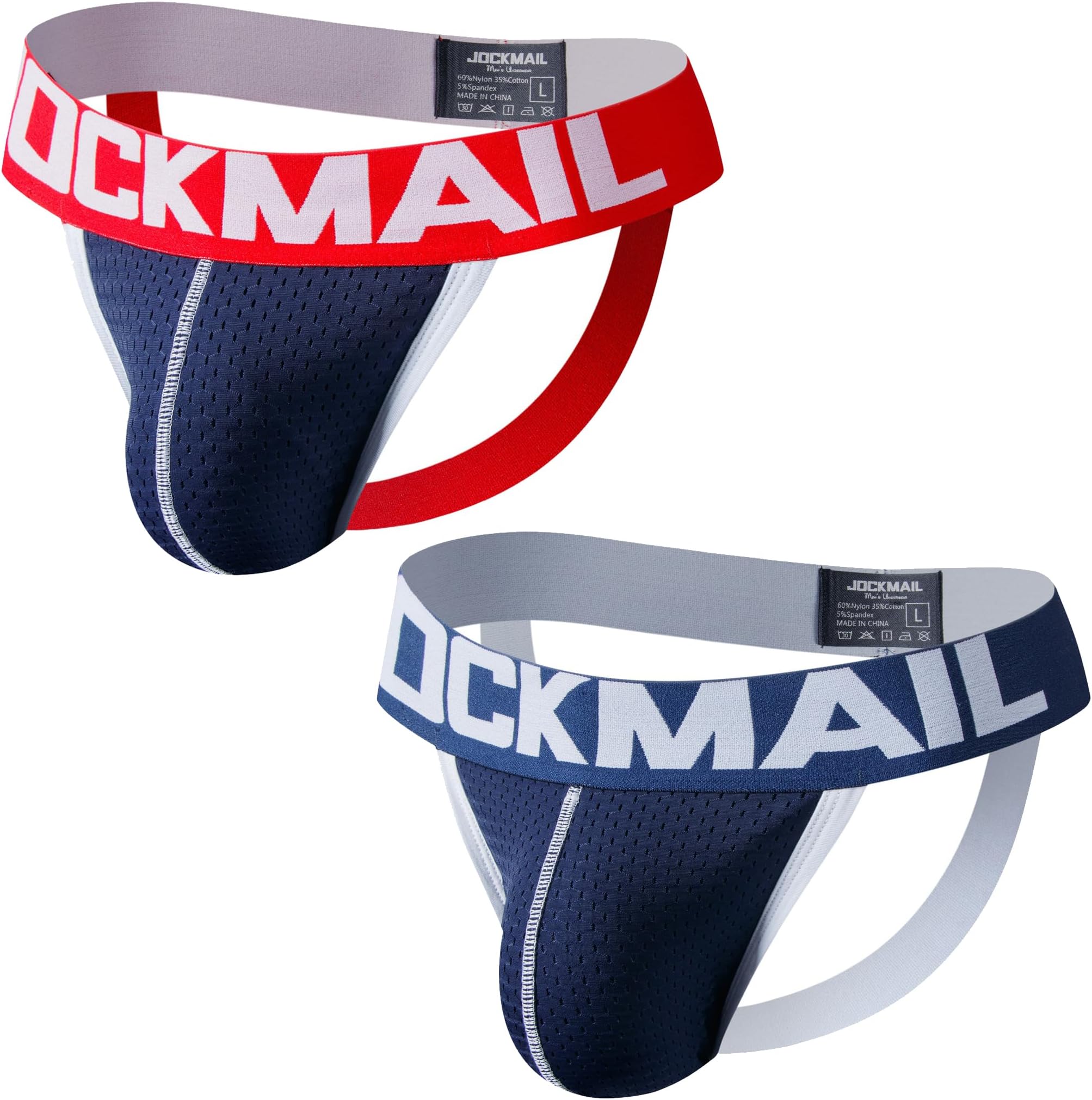 2PCS/Pack Jock strap for Men Sexy Mens Comfort Jockstrap Underwear for Sports Daily Wear and Special Occasions