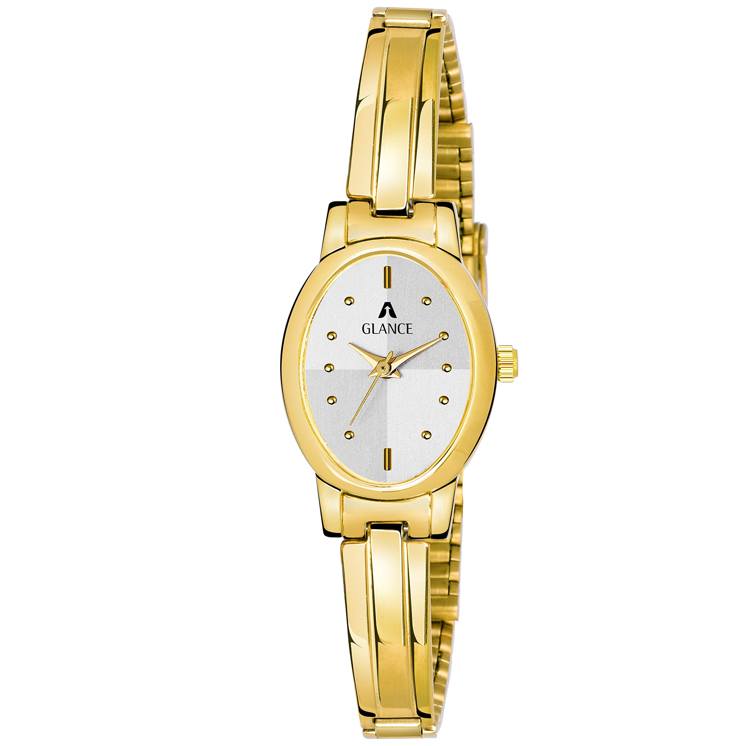 Aglance Womens Stainless Steel Body Analog Wrist Watch Wrist Watch Strap Analogue Wrist Watch for Women and Girls(Golden) (B08251THK4) Amazon Price History, Amazon Price Tracker