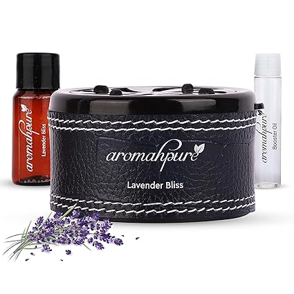 Aromahpure Dashboard Car Perfume with 50 ml Floral Miniature Fragrance Oil | Lavender Bliss - Lavender Fragrance Car Freshener | Luxury Car Perfume for Car Interior