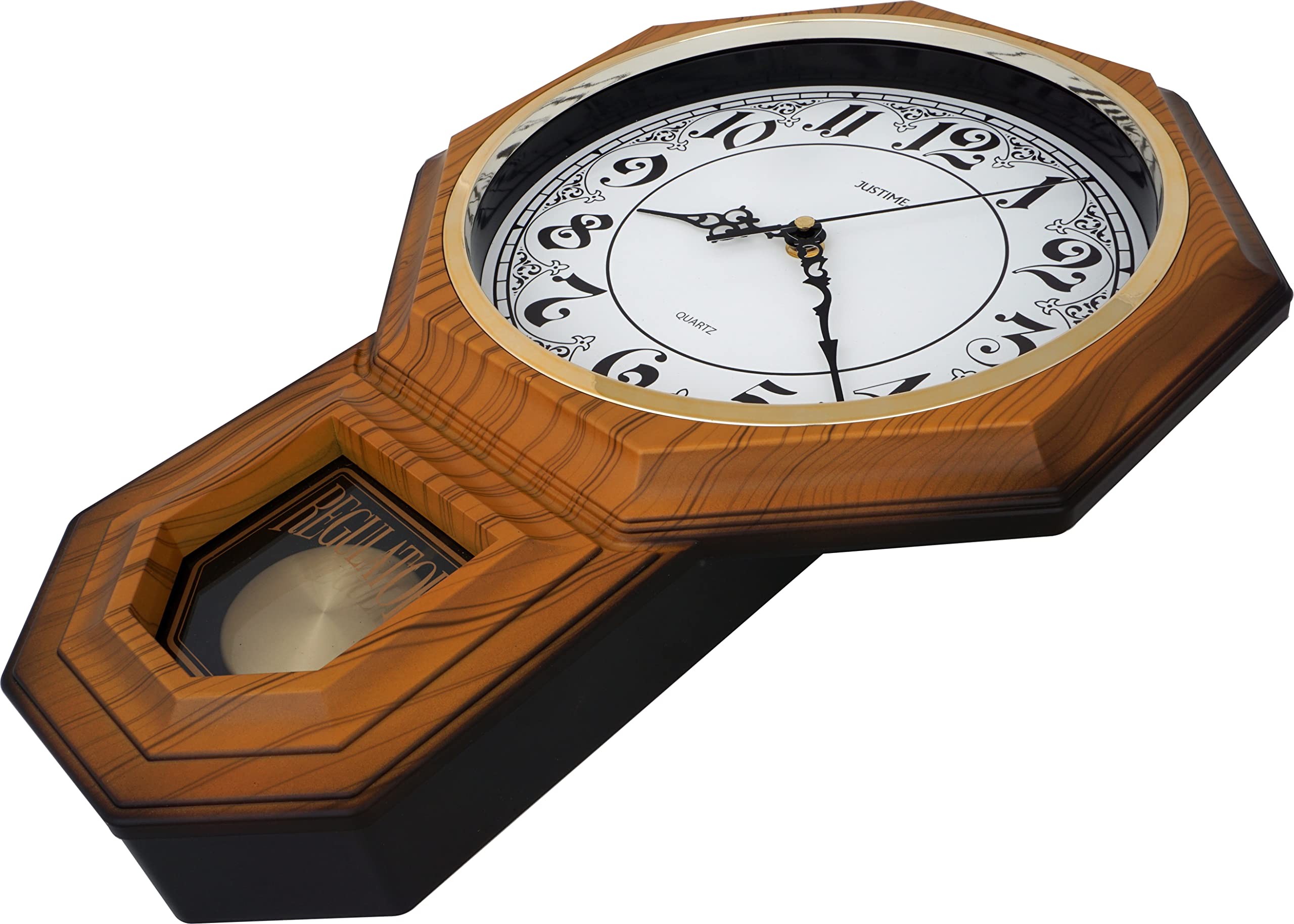 Reloj de pared tradicional con péndulo árabe vintage para casa escolar con melodía de Westminster (grano de madera ligero AV-LW)